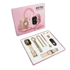 Ban Đầu A58 Cộng Với Không Thấm Nước IP67 Đồng Hồ Thông Minh La Bàn Cô Gái Phụ Nữ Món Quà Combo Vòng Tay Vòng Cổ Vòng Bông Tai Đặt Ngủ Ghi Hộp - Product Image 1