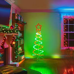 <span class=keywords><strong>Luces</strong></span> <span class=keywords><strong>de</strong></span> Árbol <span class=keywords><strong>de</strong></span> Navidad en Espiral LED <span class=keywords><strong>de</strong></span> 3/5/7 Pies <span class=keywords><strong>de</strong></span> Altura, Certificación ETL, Verde y Rojo, 8 Efectos <span class=keywords><strong>de</strong></span> Iluminación Dinámica <span class=keywords><strong>para</strong></span> Decoración Festiva en Exteriores e Interiores - Product Image 1