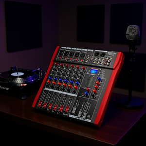 Consola mezcladora de audio de 6 canales con grabación USB, salida estéreo Bluetooth y efectos incorporados para DJ, karaoke y podcasting. - Product Image 2