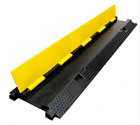 Pare-chute de vitesse routier robuste en caoutchouc recyclé noir et jaune, 1 ou 2 canaux