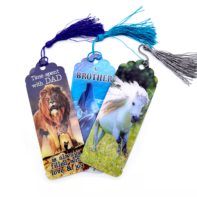 High Quality Lenticular Bookmark Anime Design Bookmarks With Tassel