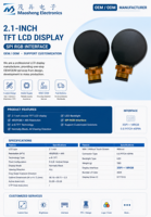 شاشة LCD دائرية IPS TFT مقاس 2.1 بوصة بدقة 480xRGBx480 وواجهة RGB SPI MIPI مع شاشة لمس CTP