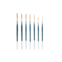 ArtSecret 152 Pinceau long miniature à détails fins pour peinture acrylique, huile, aquarelle, gouache, 2 tons, poils Taklon, manche en bois