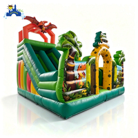 Château gonflable de qualité supérieure en PVC de qualité commerciale, en forme de dinosaure, avec toboggan, pour la location dans les parcs d'attractions