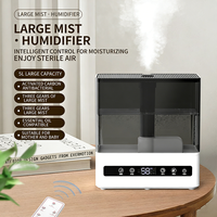 Purificateur d'air ultrasonique à vapeur électrique transparent en plastique de grande capacité 5L pour bébé, diffuseur d'huiles essentielles, humidificateur avec aromathérapie