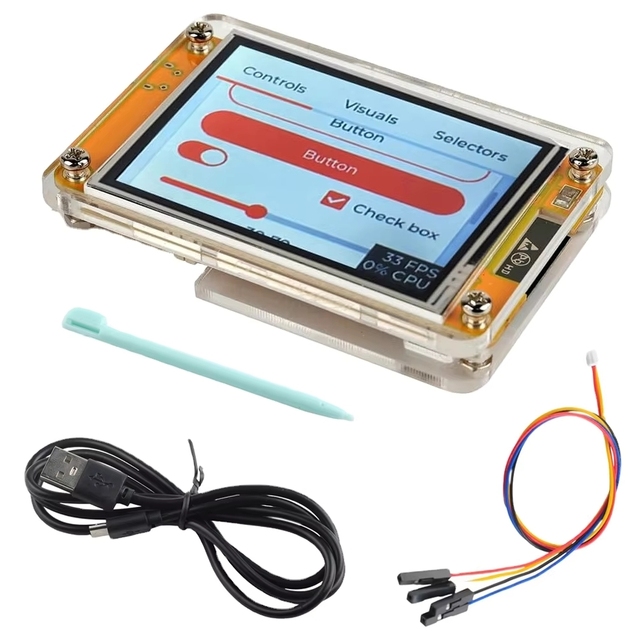ZYSY )ESP32-2432S028R 2.8inch Module TFT LCD Display Acrylic Case Dual-core WIFI+BT 240X0 ILI9341 Resistive Touchscreen