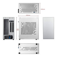 Caja de PC MINI para Oficina A07 con Cable de Extensión GPU PCIe 3.0, Caja Horizontal Pequeña Compatible con Fuente de Alimentación Pequeña de 1U