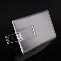 Carte transparente clé USB personnalisée U clé Flash carte cadeau d'affaires 32gb 64gb clé USB avec logo Memorias Flash Usb 2.0