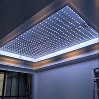 A-Grade ignifuge UV étoile motif LED plafonnier bleu ciel haut de gamme blanc film souple publicité tirer la lumière transmissive