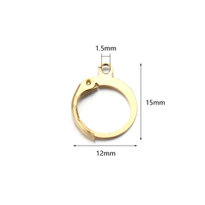 Stainless Steel Round <b>Ear</b> <b>Clips</b> Gold Silver Plated For Earring Making Jewelry Findings 10mm Spring Buckle Components - Product Image 3