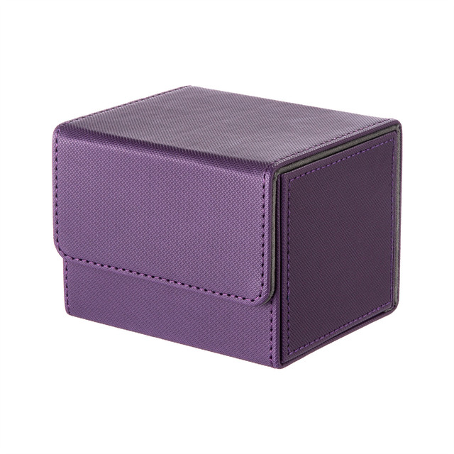 100 Double-sleeved PU Leather Deck Card Box with Magnets