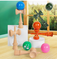 Kendama en bois bleu style Smurf, jouet de compétence vintage, pour débutants, collection nostalgique, cadeau