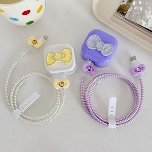 Nueva Funda Protectora para Cable de Carga con Diseño de Lazo de Dibujos Animados en Rosa, Negro, Morado y Verde, a Precio Económico - Product Image 3