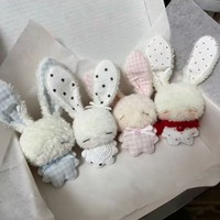 Mini porte-clés en peluche Lapin Ange, adorable poupée en peluche lapin, breloque de sac, pendentif, ornement de sac à dos, en coton super doux, vente en gros