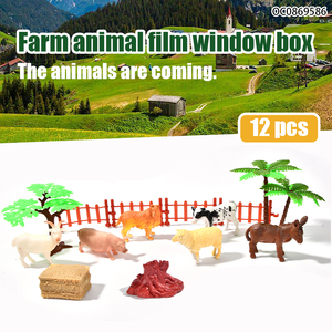 12 Uds modelo de simulación plástico vinilo goma granja animal granero juguetes para niños - Product Image 2