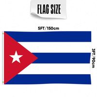 Drapeau de Cuba imprimé sur mesure, simple face, 3x5 pieds, personnalisable pour tous les drapeaux nationaux et les drapeaux de présentation.