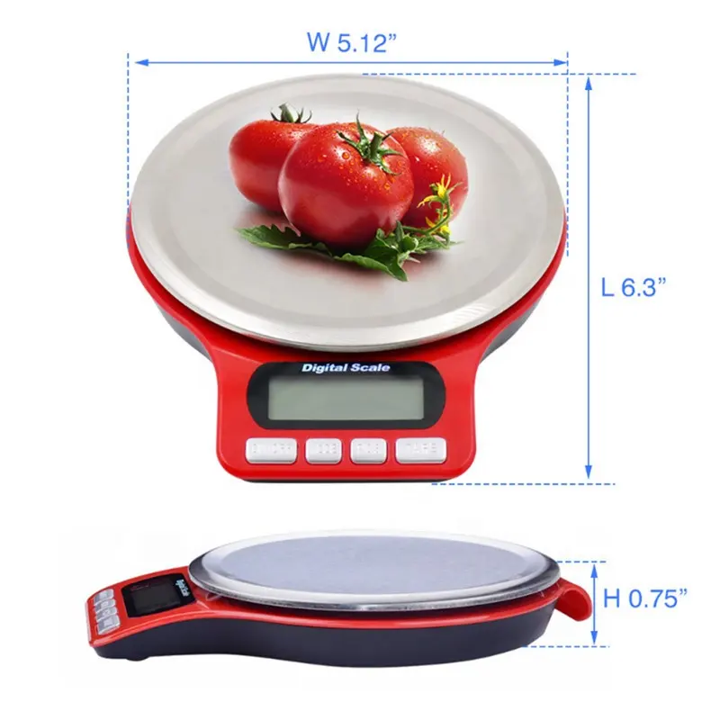 디지털 주방 규모 3/5Kg 스테인레스 스틸 전기 주방 규모 높은 요리 음식 규모 LCD 백라이트