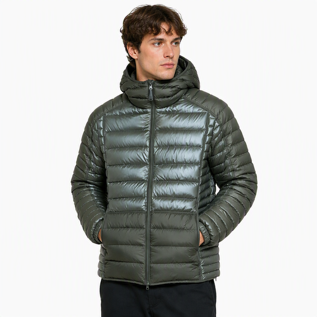 Men 80% Duck Down Jacket Ultra Light Hooded Outdoor Waterproof Breathable Winter Coat 600 Fill Power Custom Zipper