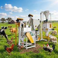 Ligne de production d'aliments pour animaux 1-2T/h à prix d'usine, usine complète de granulation pour l'élevage de volailles, de bovins et de bétail