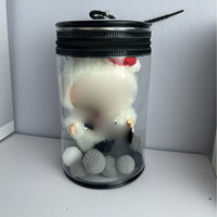 Sac d'affichage de stockage de boîte cylindrique en PVC Transparent sac de fermeture à glissière anti-poussière étui de protection pour poupées en peluche