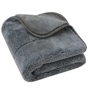1000 GSM Deluxe Dual Layer Absorbent Plush Car Wash Coral Fleece Towel Microfiber Towel For Car Cleaning Drying