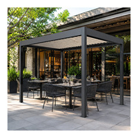 Pergola de jardin motorisée robuste et étanche, pergola en aluminium, auvent bioclimatique, systèmes de pergola pour terrasse au bord de la piscine, villa