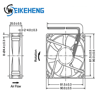 Ventilador USB de 90 mm, CC 5 V, 0.28 A, Ventilador Axial de Refrigeración, 9025, Sin Escobillas, Silencioso, Alto Flujo de Aire, para Router, Portátil, Mini PC, Refrigeración de Electrónica DIY