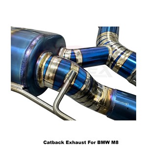 Sistema de Escape Catback Vortex Valvetronic para BMW M8 F91 F92 F93 S63 4.4T V8, Titanio Azul Quemado, Rendimiento de Carreras - Product Image 5