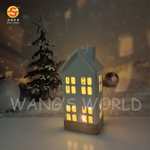 Luz Led nocturna de cerámica para <span class=keywords><strong>casa</strong></span>, luz blanca de porcelana iluminada para Navidad - Product Image 1