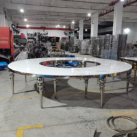 Fournitures de fête, cadre en acier inoxydable argenté en forme de S, table de mariage pour banquet
