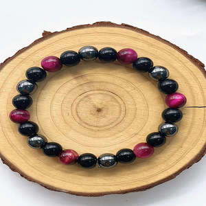 Perles d'onyx noir pour hommes et femmes, triple protection, œil de tigre, pierre de lave, forme de lune, libère la peur, l'anxiété, apporte le succès - Product Image 4
