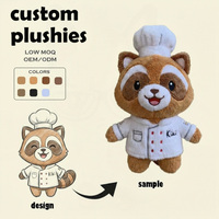 Jouets en peluche personnalisés, design de poupée, uniforme de chef doux, panda rouge, cadeaux de grand ouverture de restaurant, jouets en peluche espionneurs Hello Kitty personnalisés