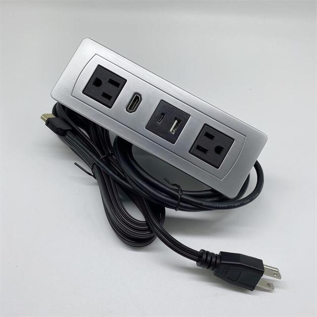 American-embedded Metal Socket, Incorporating an HDMI Interface Socket and a USB C-type PD Fast Charging Furniture Socket