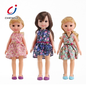 Lovely child girl dolls plastic doll set 14 inch baby toy doll