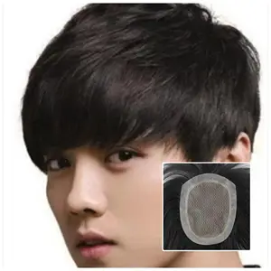 Hot Sell Durable 130% Density Fine Mono Base Real Human Hair Men's Toupee Replacement System Unit