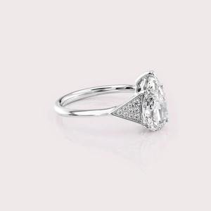 Bague en diamant poire cultivé en laboratoire certifié IGI, sertie à griffes, plaqué rhodium, bijoux de luxe pour mariage et fiançailles, en argent massif 925 - Product Image 3