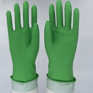 Kauçuk ile lateks ev genel amaçlı kauçuk pamuk yeşil eldiven - Product Image 3