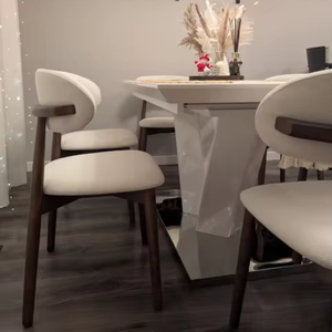 Sedia <span class=keywords><strong>da</strong></span> <span class=keywords><strong>Pranzo</strong></span> Moderna in Pelle con Schienale Circolare <span class=keywords><strong>e</strong></span> Morbido Cuscino per Cucina Soggiorno <span class=keywords><strong>e</strong></span> <span class=keywords><strong>Sala</strong></span> <span class=keywords><strong>da</strong></span> <span class=keywords><strong>Pranzo</strong></span> - Product Image 3