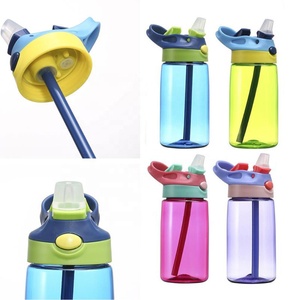 Botella de Agua de Plástico Colorida con Pajita, Botella de Agua Infantil para la Escuela de 480 ml, con Diseño de Dibujos Animados - Product Image 5