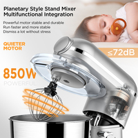 Mélangeur à pâte à vitesse variable 5 en 1, mélangeur à pâte en spirale de 5,5 L, mélangeur sur socle de table pour la cuisine
