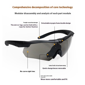 Lunettes <span class=keywords><strong>de</strong></span> <span class=keywords><strong>sécurité</strong></span> tactiques <span class=keywords><strong>de</strong></span> sport <span class=keywords><strong>de</strong></span> plein air Suntech LP4017 pour hommes et femmes, protection UV400, matériau PC, résistantes aux chocs, lunettes anti-vent et anti-sable - Product Image 2