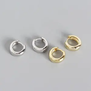 Классический стиль кольца популярный минималистский 925 стерлингового серебра Винтажные серьги-кольца для женщин