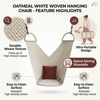 Fauteuil suspendu œuf méditerranéen transparent portable, design imprimé en 3D, coussin imperméable en polyester pour villa et extérieur