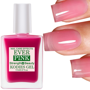 KODIES GEL EVER Esmalte fortalecedor de uñas rosa con brillo de color, endurecedor de uñas de secado rápido para reparar uñas su - Product Image 1