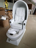 Professioneller Salon-Pediküre-Fußmassage-Stuhl mit Glasschale, Keramik- und Kunststoffmaterialien, multifunktionalem, schlauchlosem Jet-System