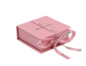 Custom Logo Flip Top Jewelry <b>Box</b> with Ribbon Velvet Lined Cardboard <b>Box</b> for <b>Earrings</b> Necklace Rings Bracelets - Product Image 1