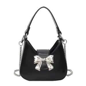 Spring wholesale fashion women's Classic cute pu leather handbag light feminine charm chain bags design purses For Young Woman