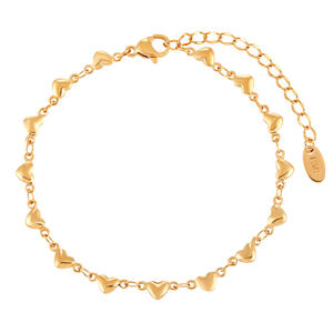 Mercanti di fabbrica di beneficenza 18K placcato oro cuore collana bracciale moda in acciaio inox gioielli Set per le donne - Product Image 3