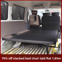Siège-lit triple pliable pour camping-car avec revêtement en cuir PVC éponge, structure en acier, installation rapide, pour conversion de fourgon