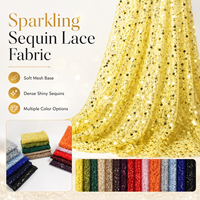 Tissu en tulle doux multicolore avec dentelle en maille et sequins scintillants pour robes de soirée, robes de cérémonie, sur mesure OEM